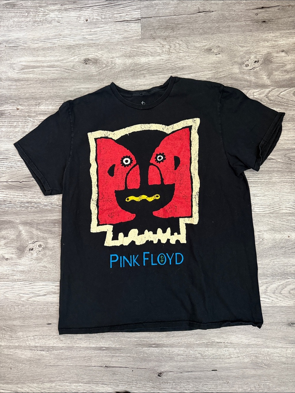 Pink Floyd Black Tee with Red, Cream & Blue Graphic